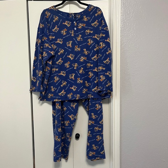 Disney Store Tigger Just Chillin Pajama Set Womens 2X Blue Long Sleeve Pants - Picture 4 of 8